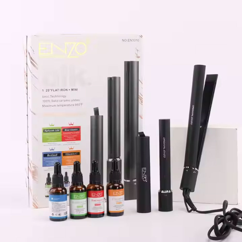 ENZO EN-3310 portable, USB-rechargeable cordless hair straightener - - Fun Touch Shop