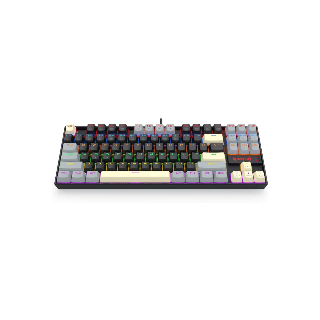 Redragon K552 Mechanical Gaming Keyboard, 87-Key Compact, LED Gaming Keyboard with Red Switches, Anti-Ghosting, Metal Frame for PC Gaming & Typing, Beginner-Friendly (Eclipse Gilded) - - Fun Touch Shop