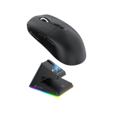 ATTACK SHARK X6 Lightweight Wireless Gaming Mouse with RGB Backlight Charging Base,Tri-Mode Wired/2.4GHz/BT5.2,26K DPI, 395 Optical PAW3Sensor,HUANO Switch,5programmable Buttons,PC/Mac(Black) - - Fun Touch Shop