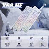 ATTACK SHARK X68 HE Rapid Trigger Mechanical Gaming Keyboard 60% Wired TKL with Adjustable Actuation,Hall Effect Magnetic Switch,8KHz Polling Rate,RGB Backlit,Top Mount for PC Mac Esport Gamer(White)) - - Fun Touch Shop