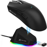 ATTACK SHARK X11 Lightweight Wireless Gaming Mouse with RGB Charging Dock,Tri-Mode-2.4G/USB-C Wired/BT,22K DPI,PAW3311 Optical Sensor,HUYU Switch, 5 programmable Buttons for PC/Mac(Black) - - Fun Touch Shop