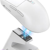 ATTACK SHARK X6 Lightweight Wireless Gaming Mouse with RGB Backlight Charging Base,Tri-Mode Wired/2.4GHz/BT5.2,26K DPI, PAW3395 Optical Sensor,HUANO Switch,5programmable Buttons,PC/Mac(White) - - Fun Touch Shop