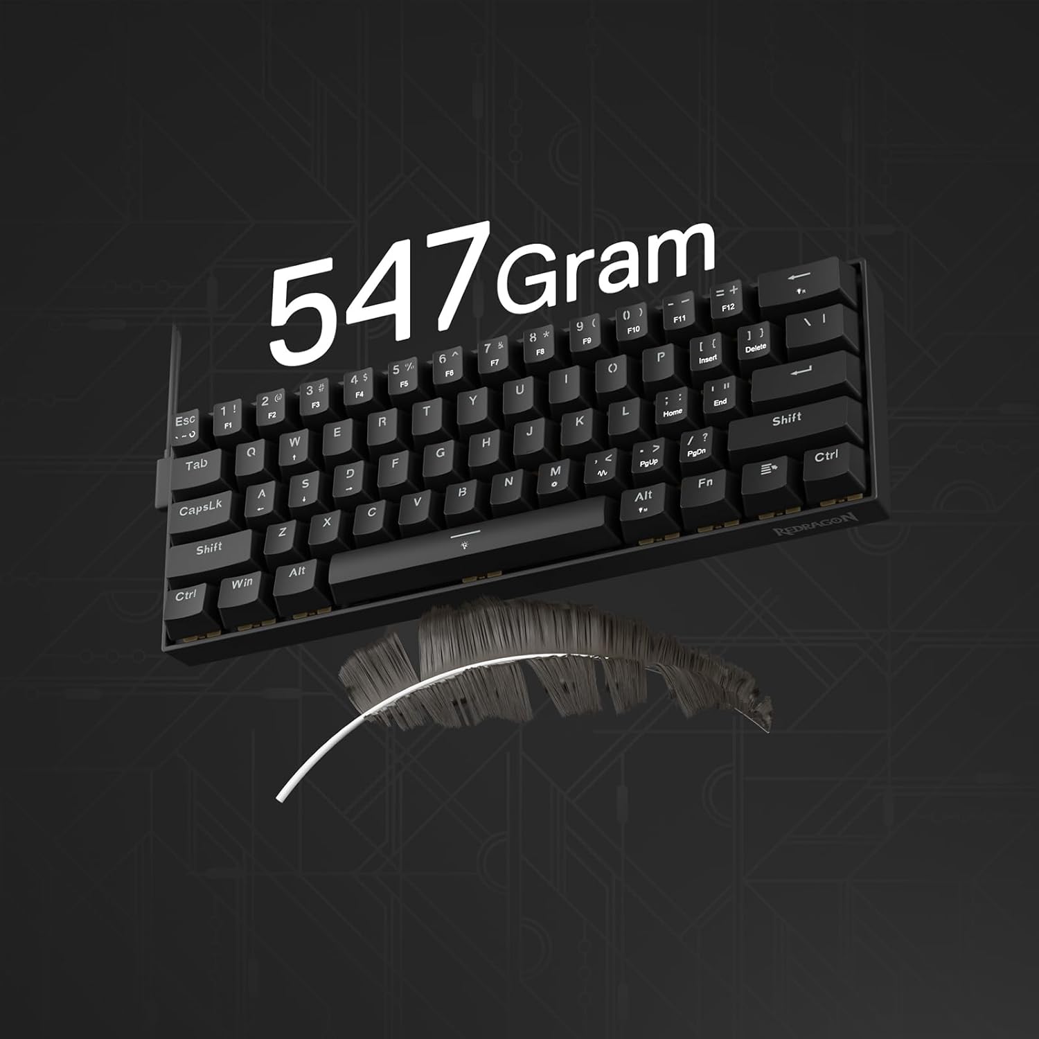 Redragon K617 HE Rapid Trigger Gaming Keyboard, 60% 61 Keys Wired Mechanical Keyboard w/Hyper-Fast Actuation, Dedicated Hall Effect Magnetic Switch, Actuation Point Adjustable, Essential Black - - Fun Touch Shop