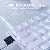 ATTACK SHARK X68 HE Rapid Trigger Mechanical Gaming Keyboard 60% Wired TKL with Adjustable Actuation,Hall Effect Magnetic Switch,8KHz Polling Rate,RGB Backlit,Top Mount for PC Mac Esport Gamer(White)) - - Fun Touch Shop