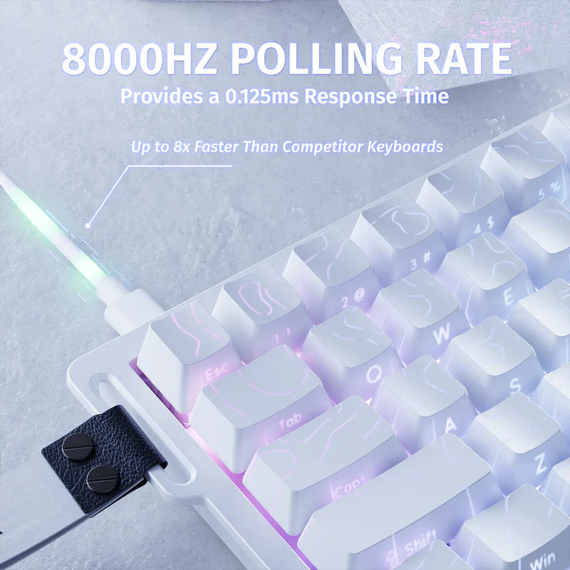 ATTACK SHARK X68 HE Rapid Trigger Mechanical Gaming Keyboard 60% Wired TKL with Adjustable Actuation,Hall Effect Magnetic Switch,8KHz Polling Rate,RGB Backlit,Top Mount for PC Mac Esport Gamer(White)) - - Fun Touch Shop