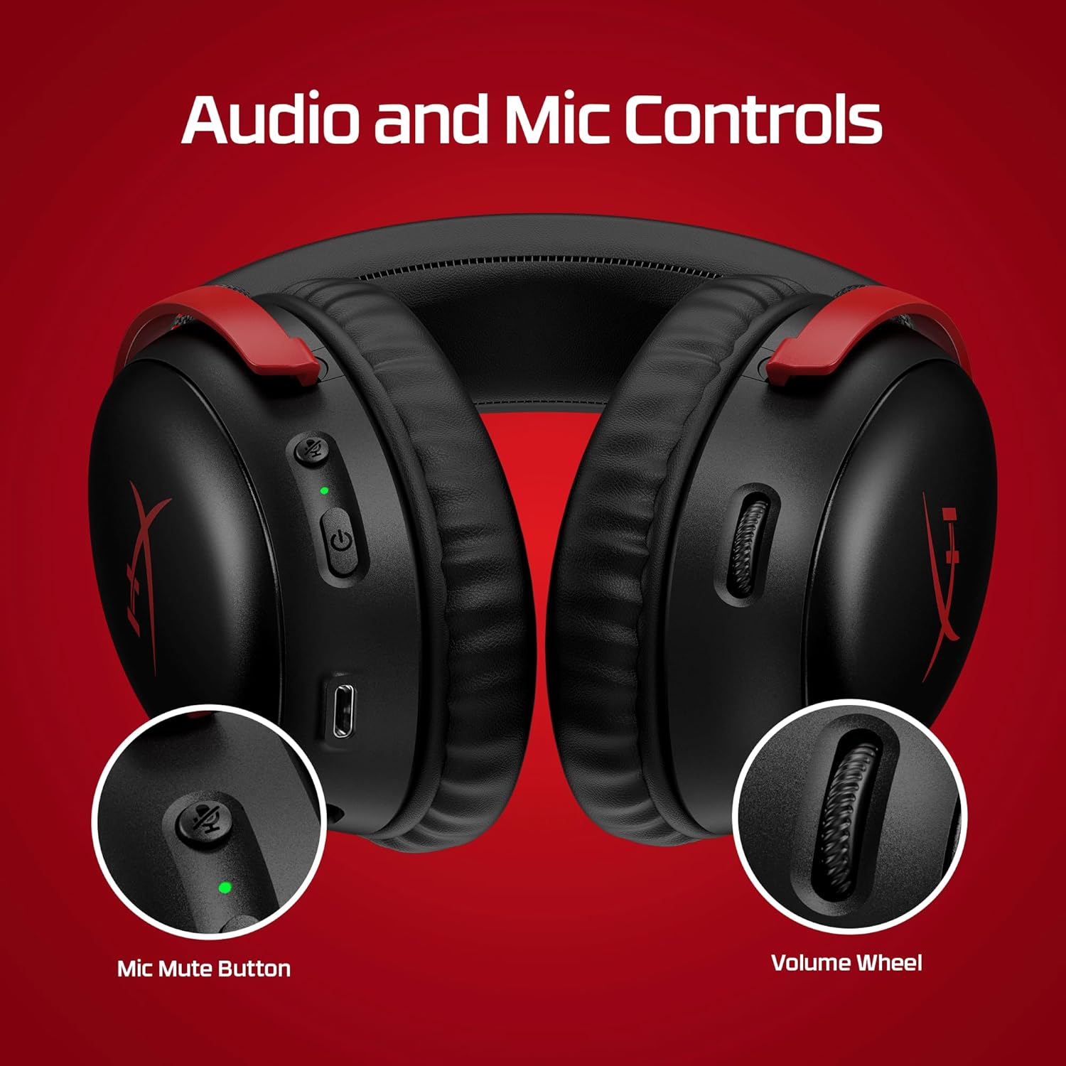HyperX Cloud III Wireless – Gaming Headset for PC, PS5, PS4, up to 120-hour Battery ,Black & Red - - Fun Touch Shop