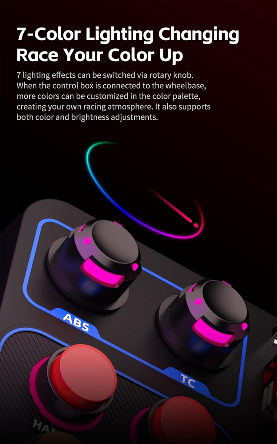 PXN CB1 Racing Button Box PC USB Simulation Racing Instrument Center Control Button Box Multi-function 30 Programmable Buttons for PC/V9 gen2, Adjustable RGB Lighting, For Truck ETS2 Hub Sim racing
