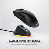 FANTECH TANTOE WG13E Wireless Mouse Three-mode switching and Magnetic Rechargeable Dock PixArt PAW3311 Up to 45 hours Macro Mic - Black - - Fun Touch Shop