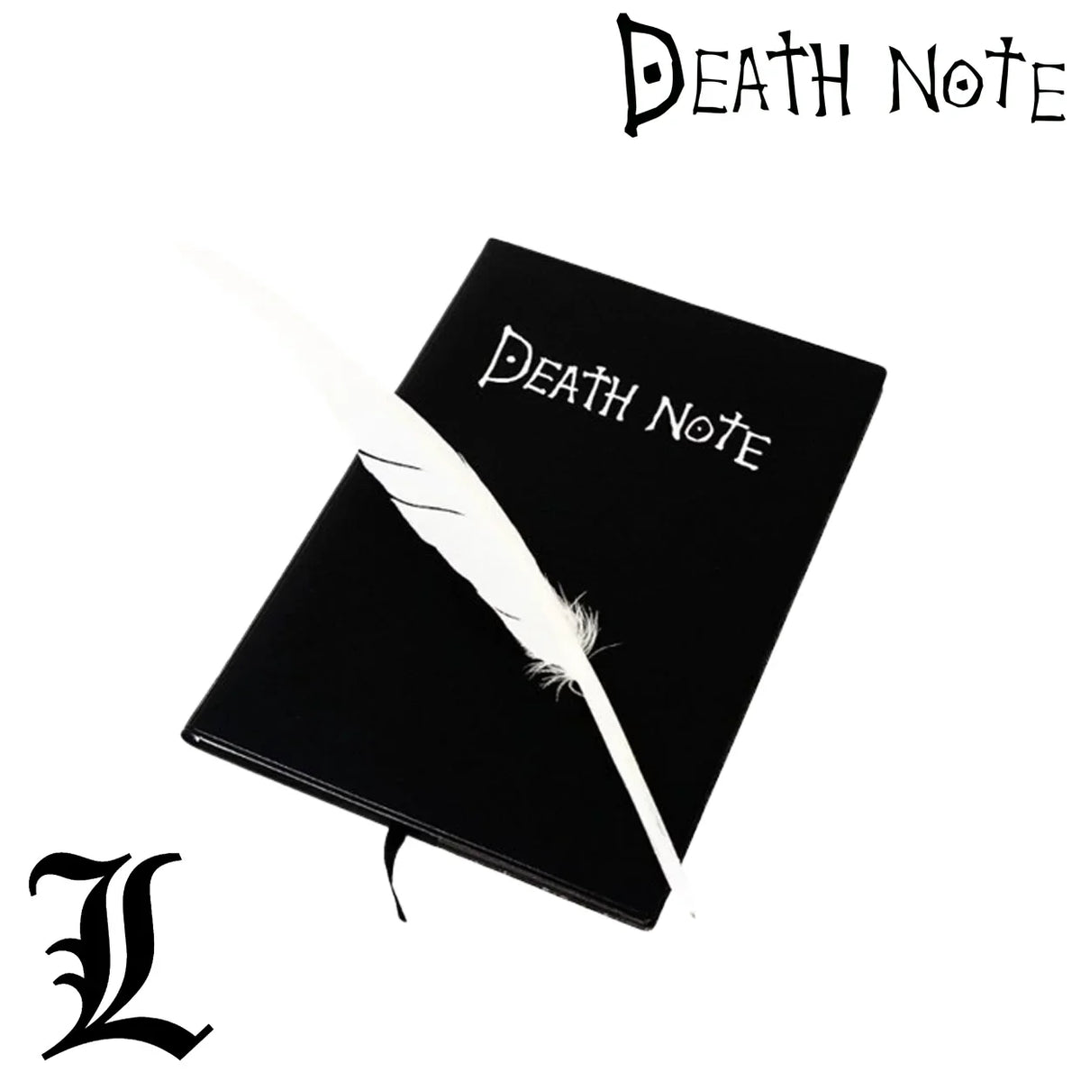 Light yagami death note book + feather - anime figures