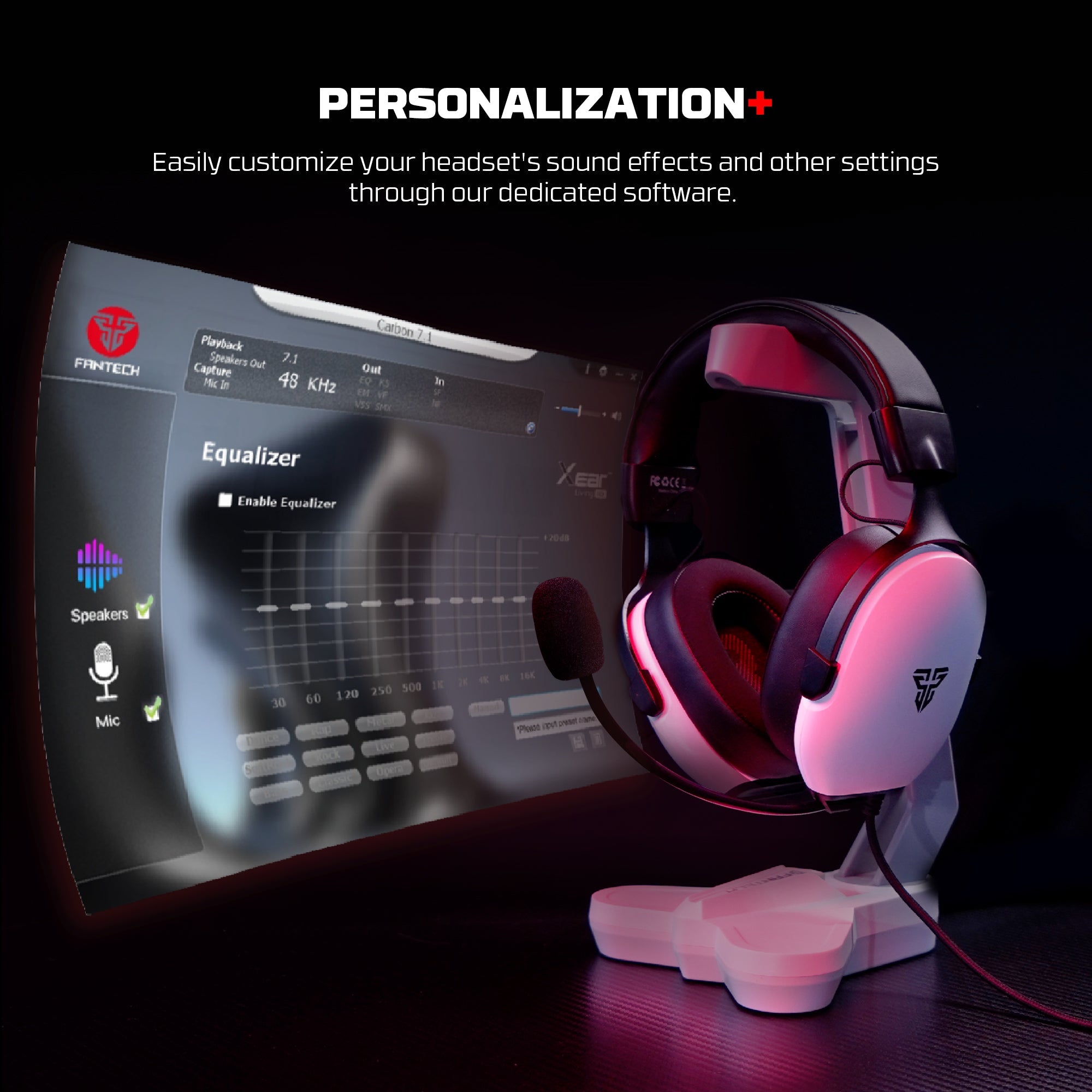 FANTECH HG30 CARBON 7.1 Surround Sound Gaming Headset White
