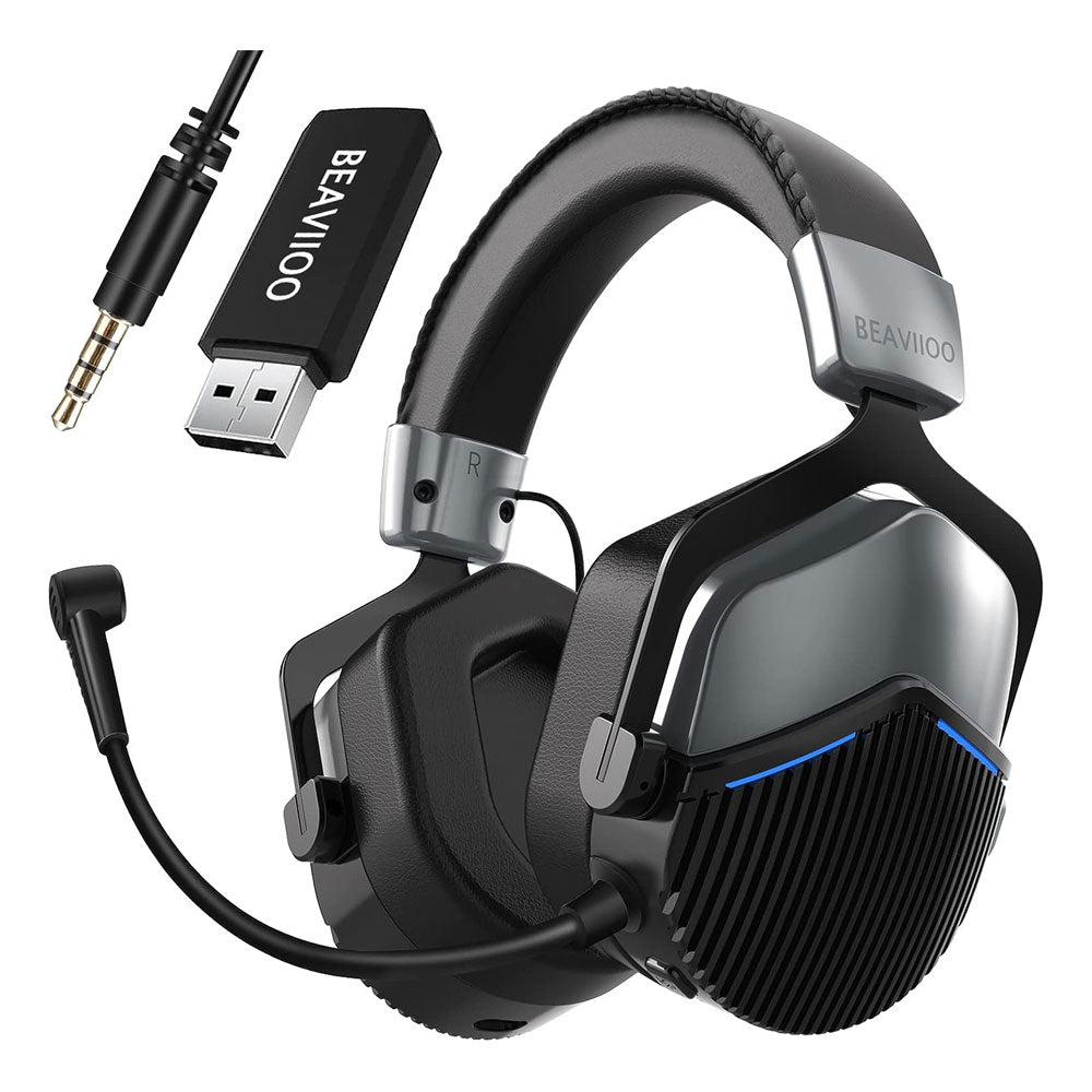 BEAVIIOO 5.8G Wireless Gaming Headset for PS4/PS5/PC Audio