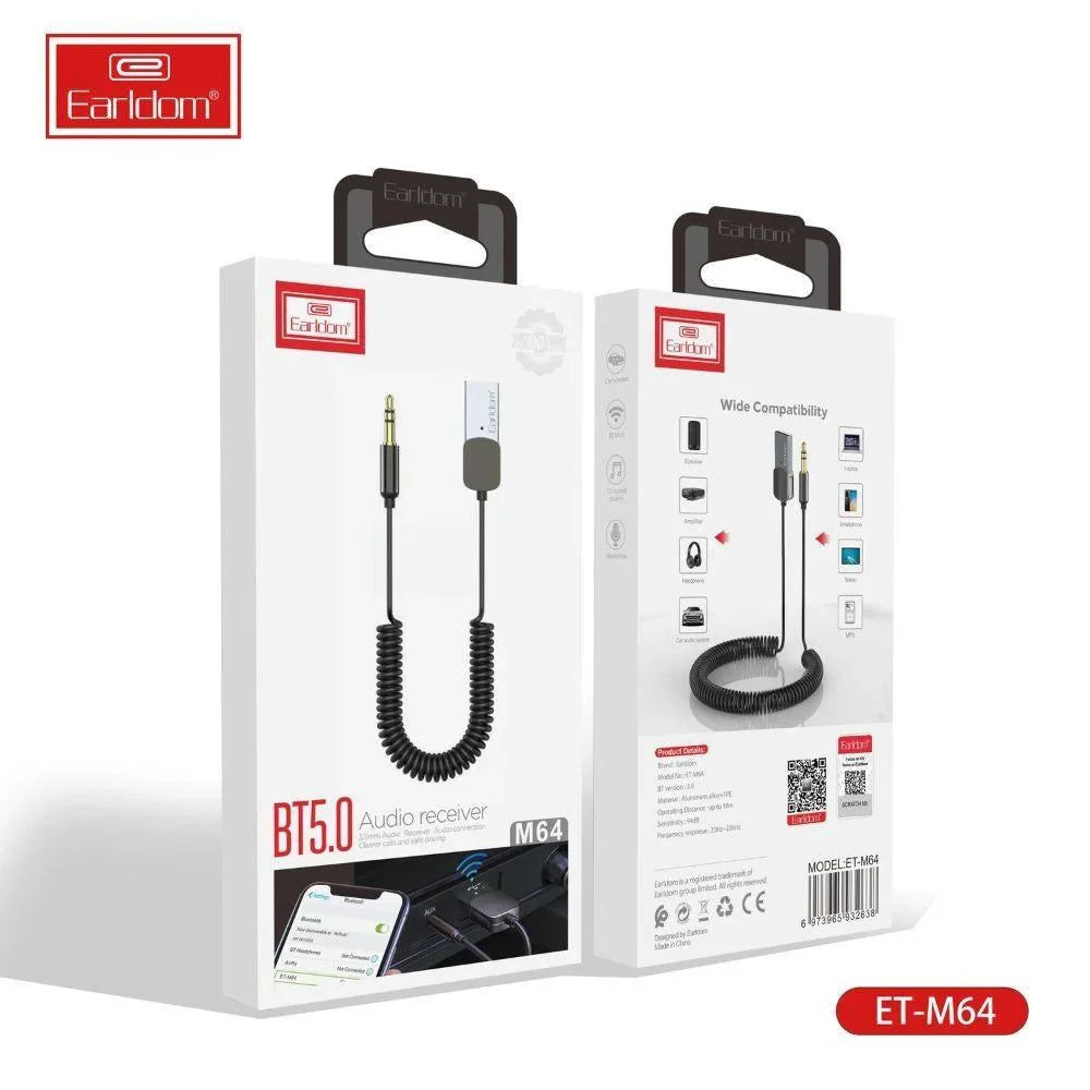 Earldom et-m64 fashionable design aluminum alloy 3.5mm aux bt5.0 car usb