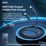 Remax rc-128i remine series 20w iphone cable with digital display