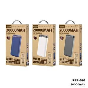 Remax rpp-626 20000mah ruinay series 2.1a fast charging power bank
