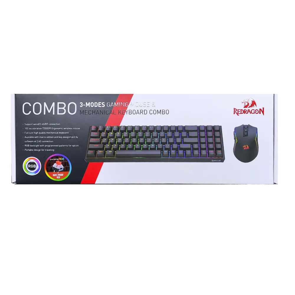 Combo Redragon 2 en 1 POLLUX + TRIDENT S136 Black Spanish Keyboard