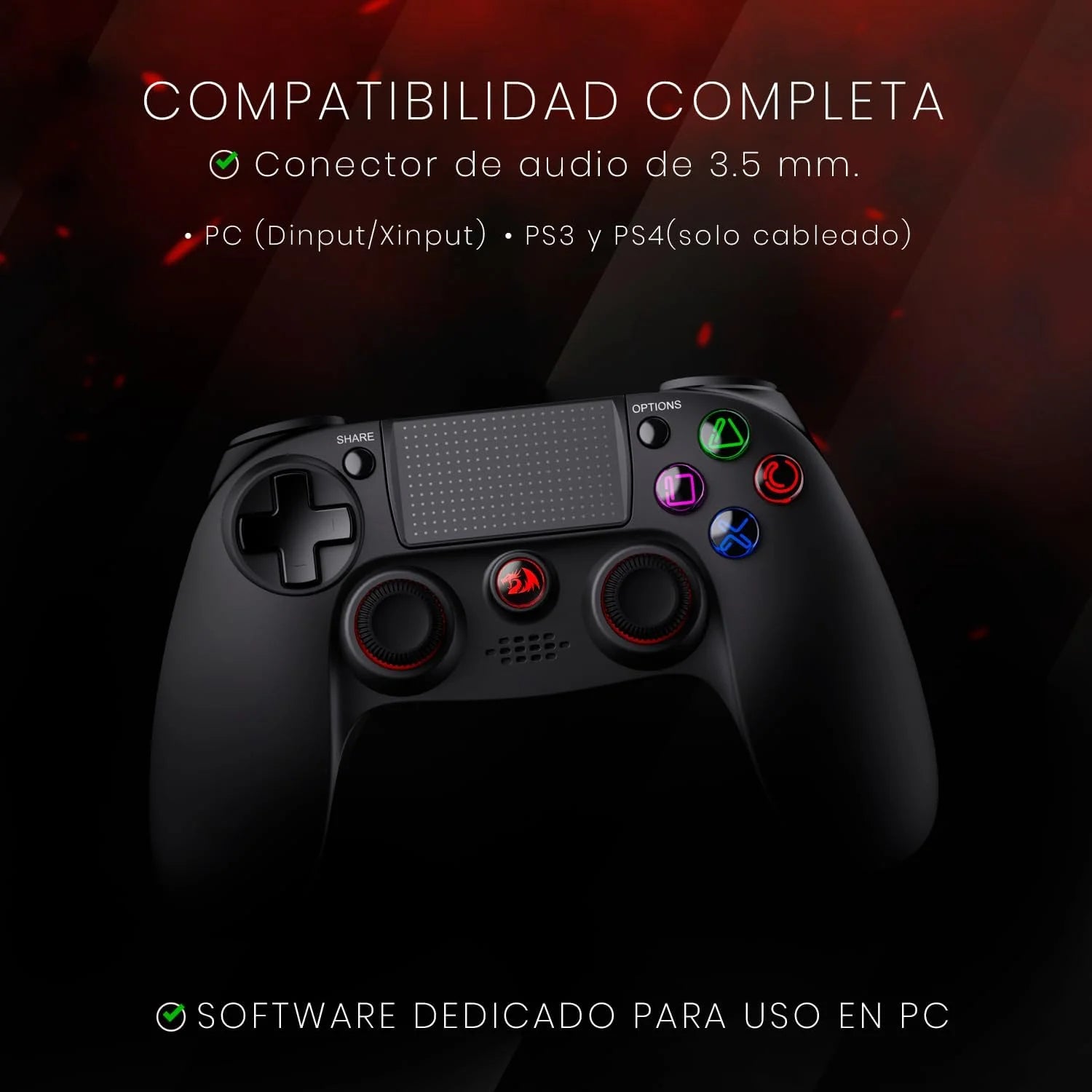 Control gamer redragon juno g818 wireless bluetooth