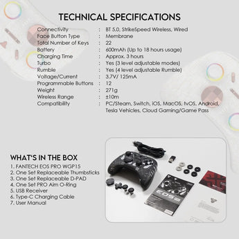 Fantech wgp15 electra eos pro wireless gaming controller