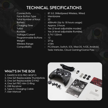 Fantech wgp15 epsilon eos pro wireless gaming controller