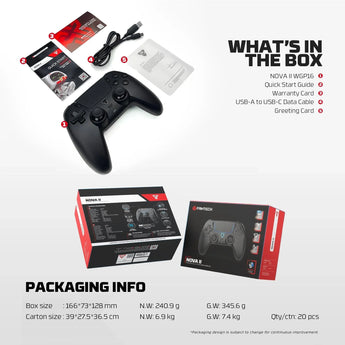 Fantech wgp16 nova ii wireless gamepad - black gaming pads