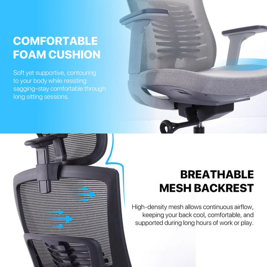 Fantech oc1 ergonomic office chair black