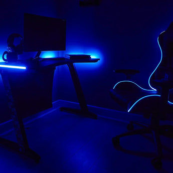 Xrocker official playstation gaming desk led lights pc office workstation desks