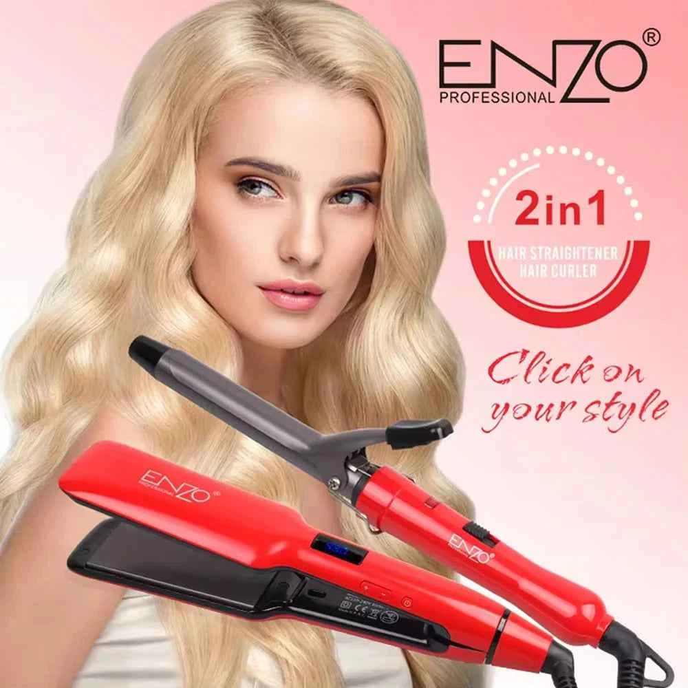 Enzo en-3888w flat iron 2 in 1 hair straightener and curler