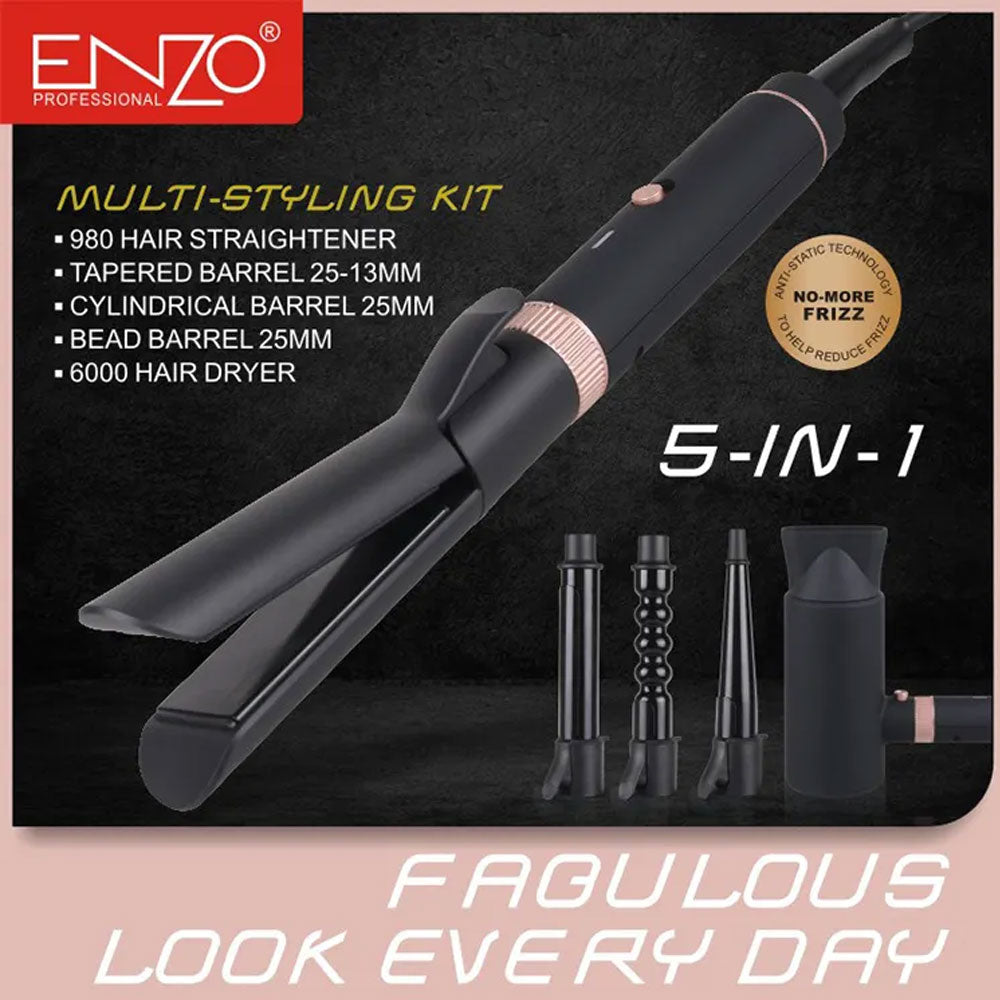 Enzo en-6310 versatile 5-in-1 professional hair styling kit