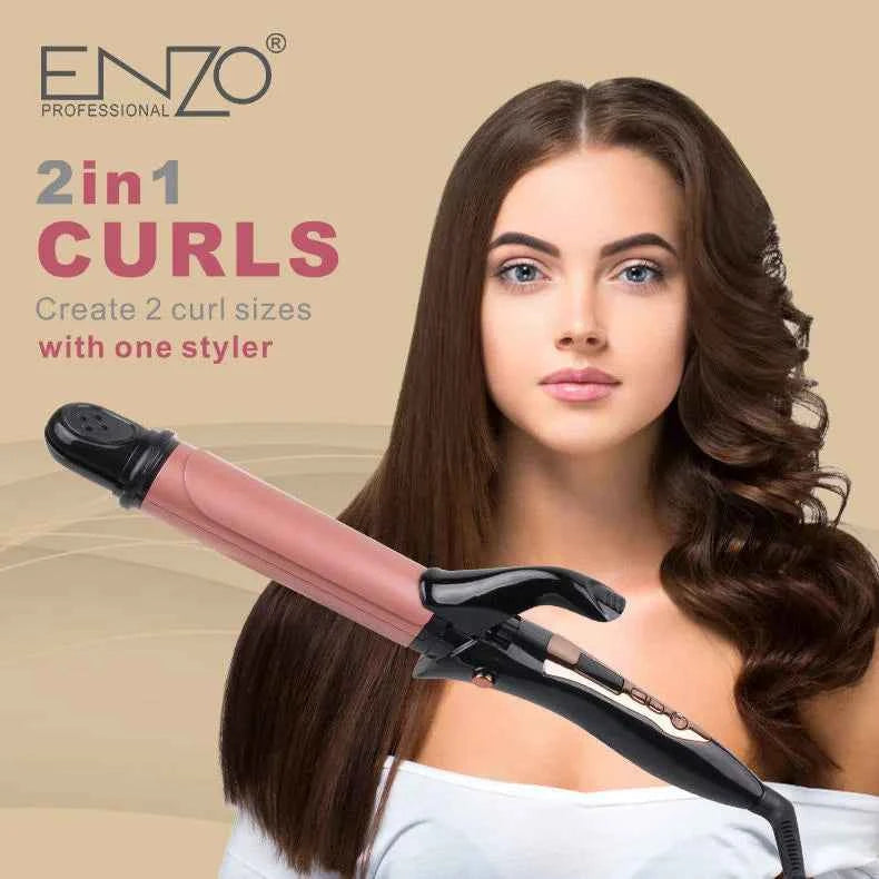 Enzo hair curler and straightener – en-9107 25 mm 2-in-1