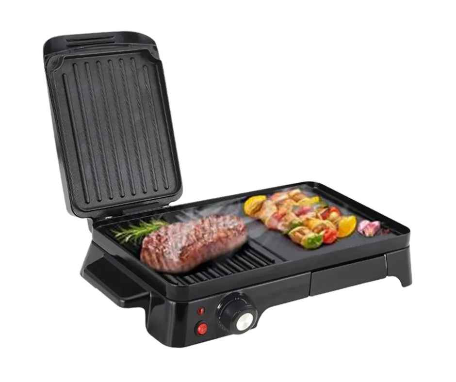 Enzo italy 2 in 1 electric grill table non-stick coating for smokeless cook