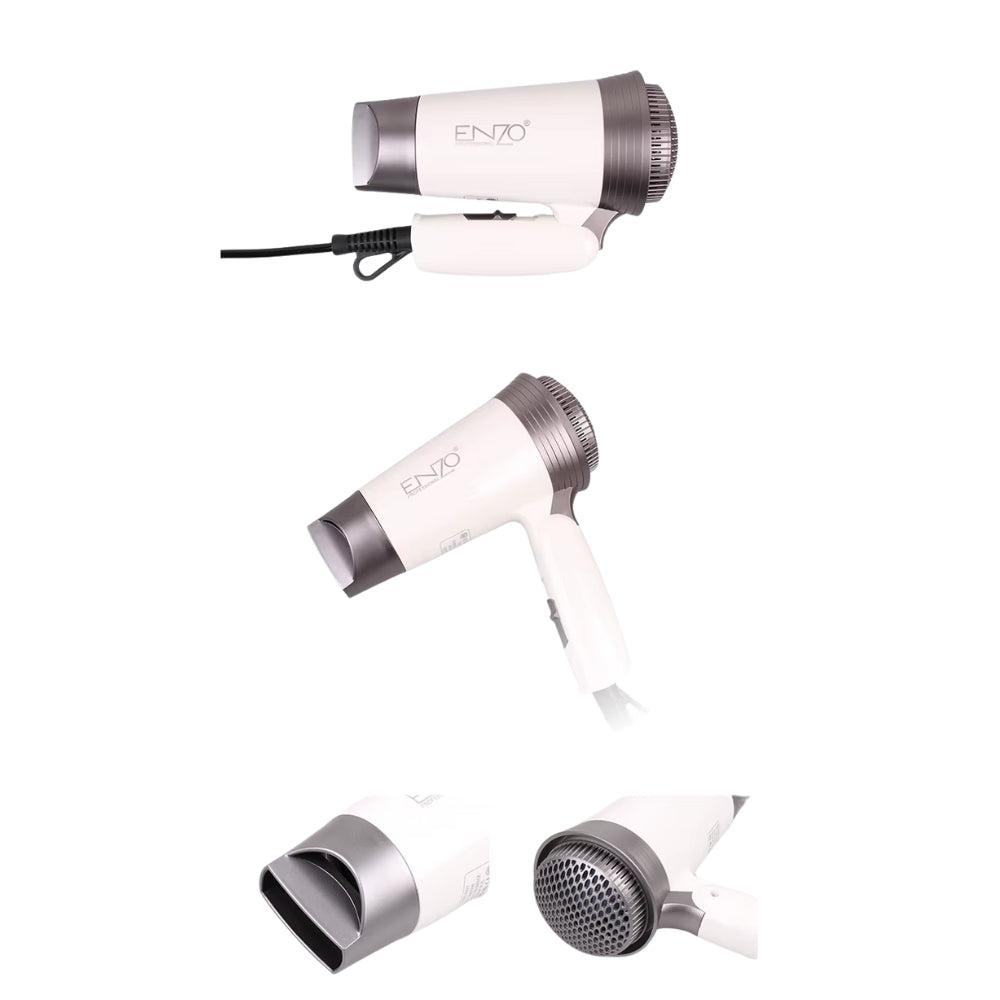 Enzo italy en-607 1800w travel nozzle bathroom lightweight mini blow hair dryer