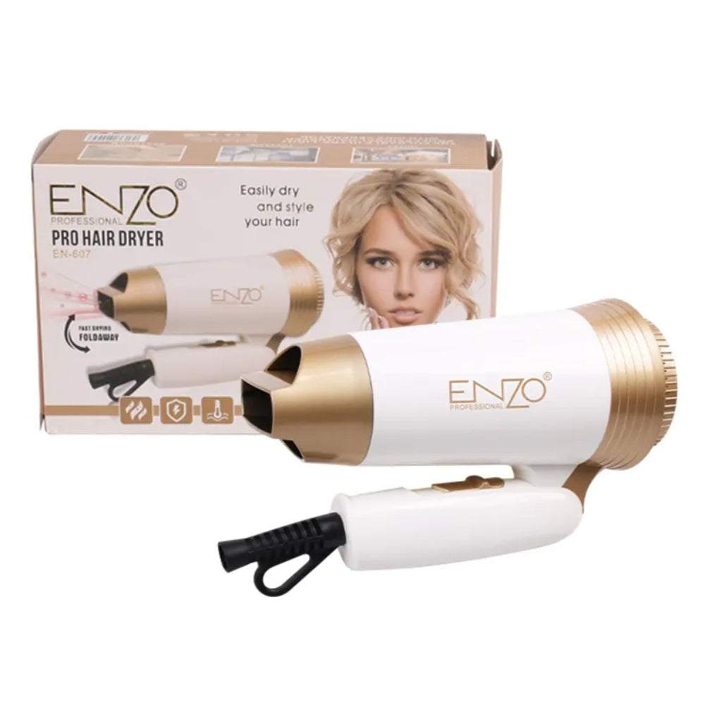 Enzo italy en-607 1800w travel nozzle bathroom lightweight mini blow hair dryer