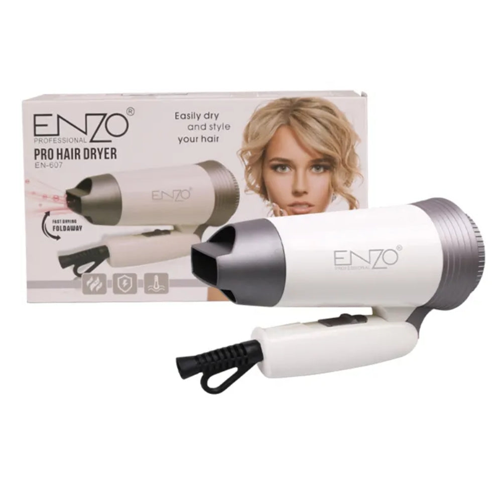 Enzo italy en-607 1800w travel nozzle bathroom lightweight mini blow hair dryer