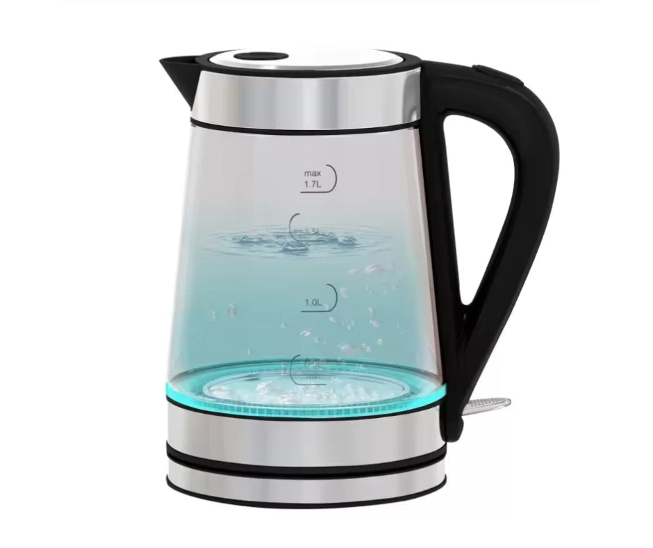 Enzo italy glass heater with led lighting and stainless steel body