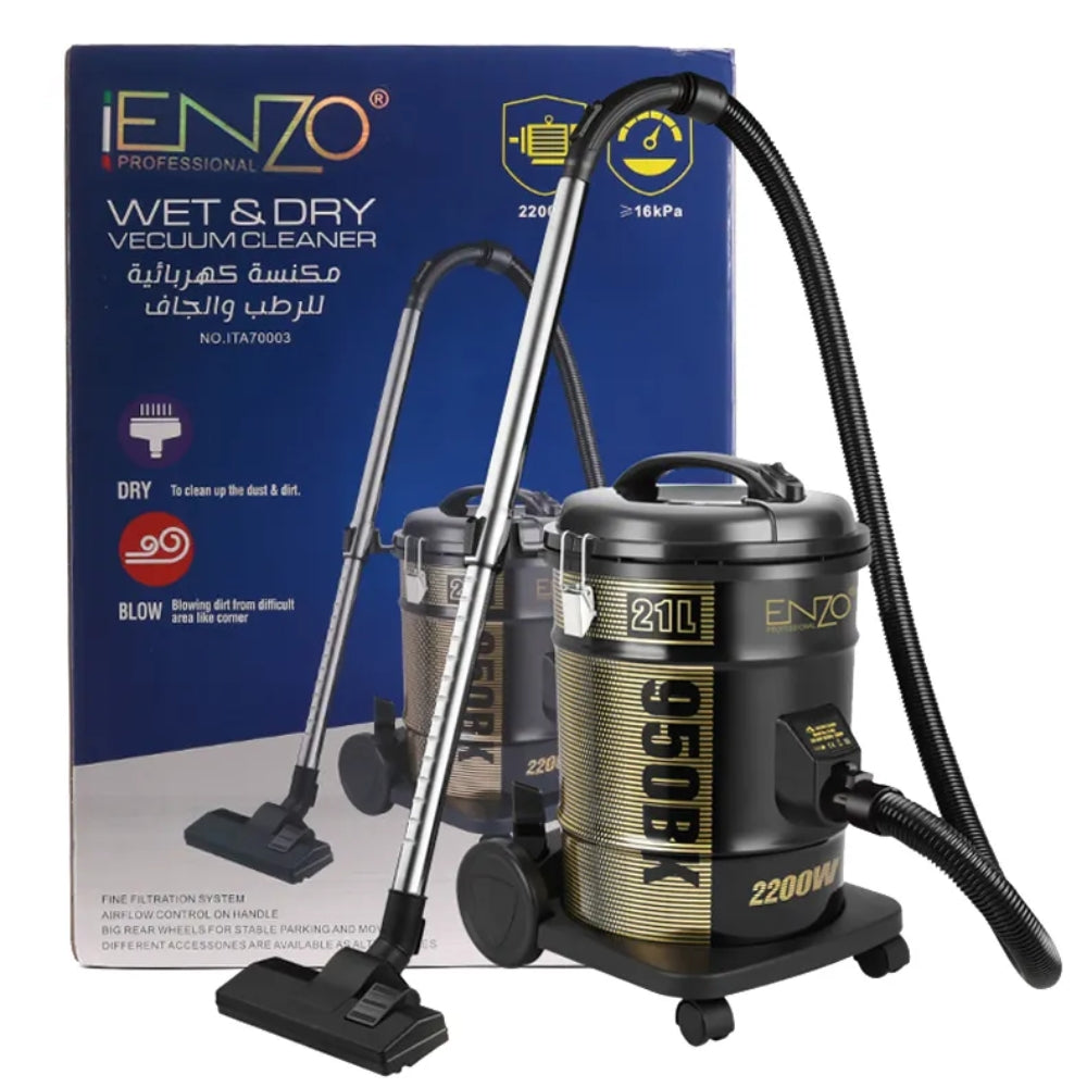 Enzo italy vacuum cleaner 21 liters capacity | 2200 watts