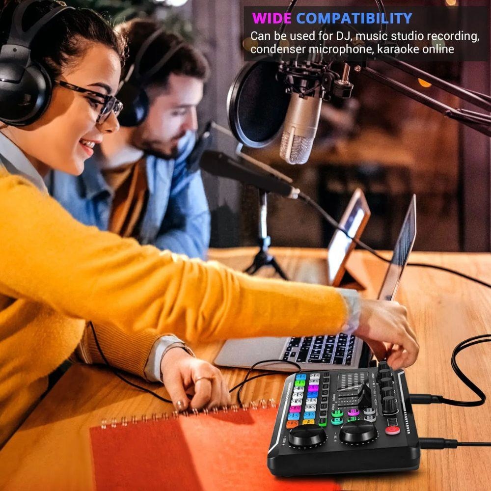 Facmogu F998 Live Sound Card Audio Mixer Audio 20 JOD