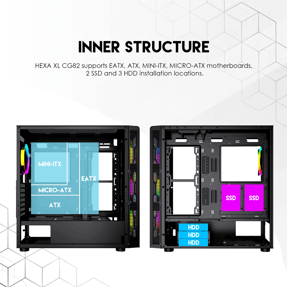 Fantech AERO XL CG81 Full Tower Case with 4 Free RGB Fan 55 JOD