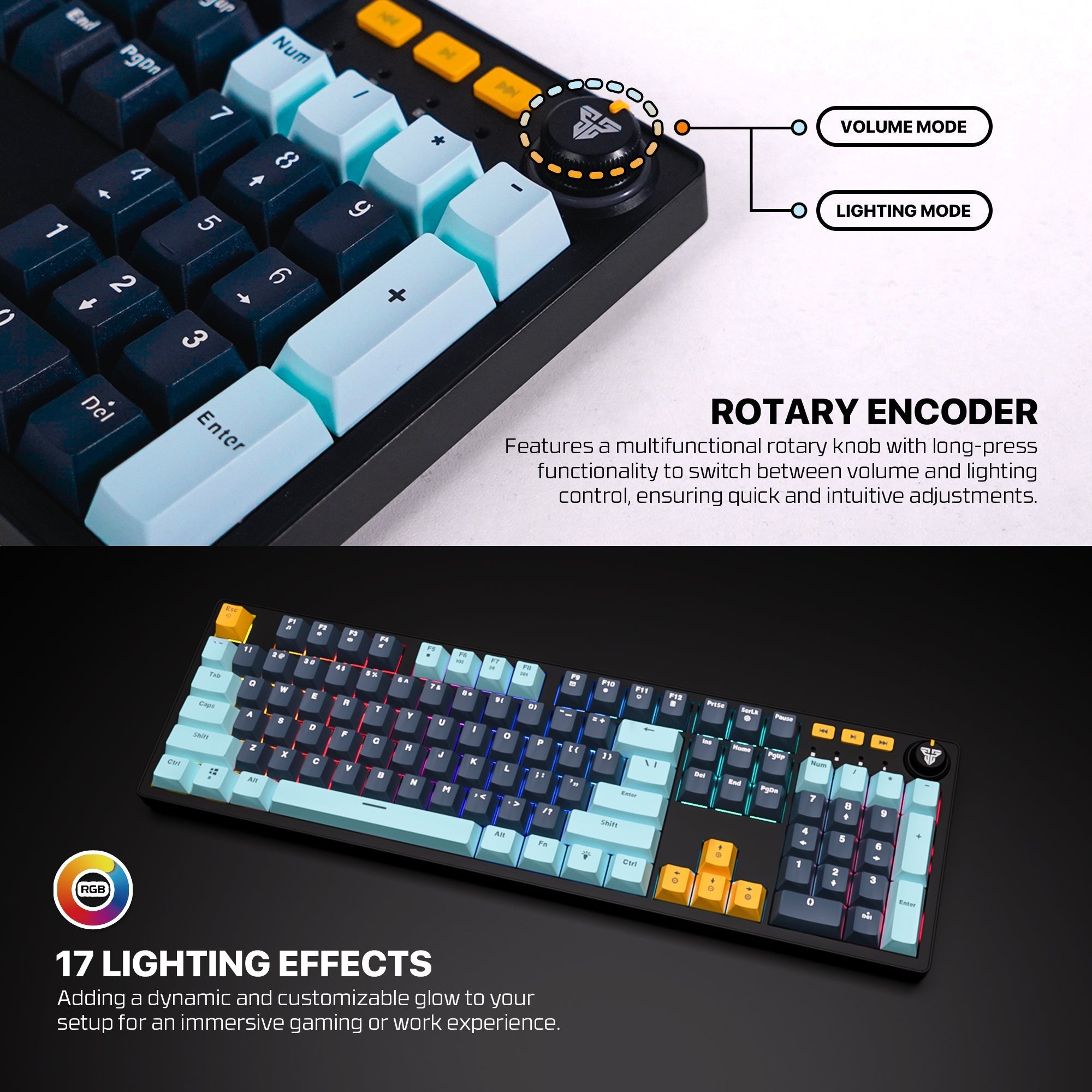 Fantech atom107s mk893s mechanical gaming keyboard