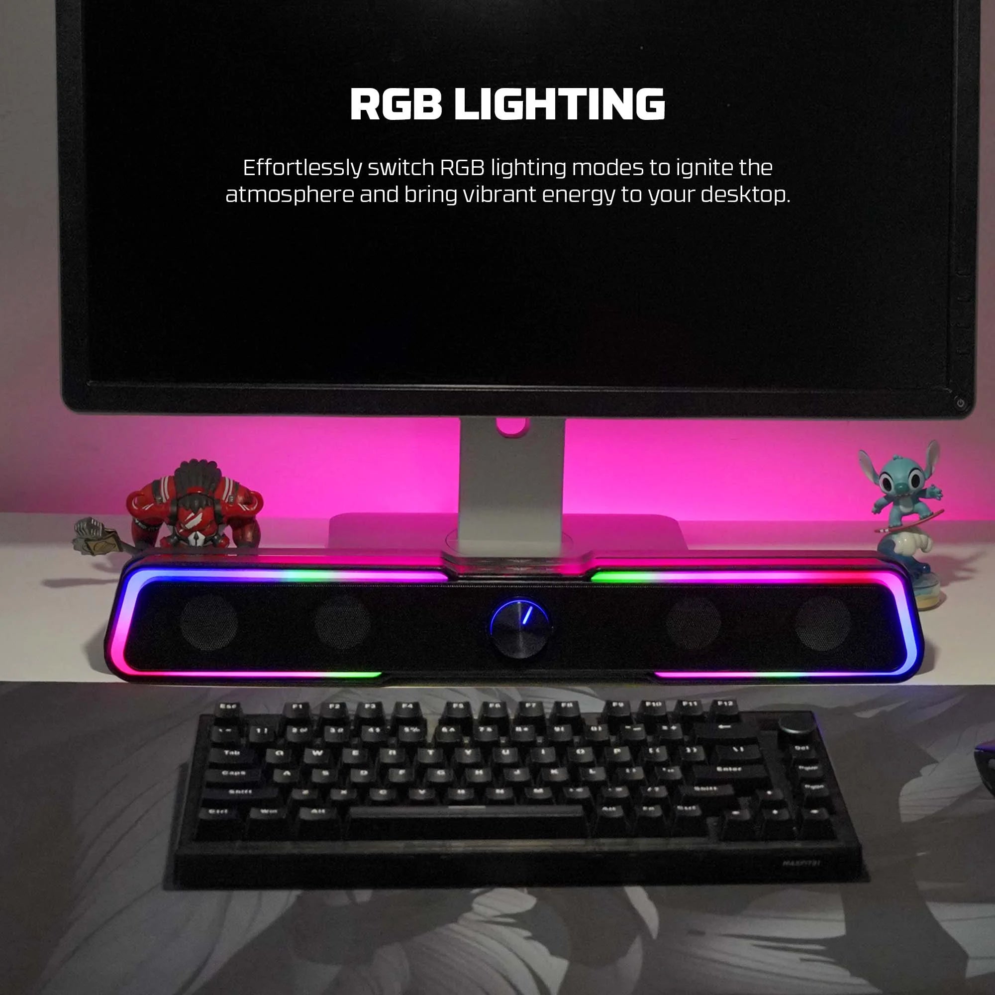Fantech gs305 bluetooth 5.3 soundbar dual mode rgb lighting gaming speaker