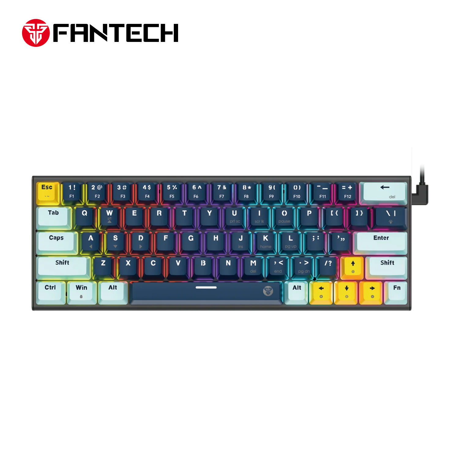 Fantech mk874 v2 atom 63 hot swappable mechanical keyboard navy blue