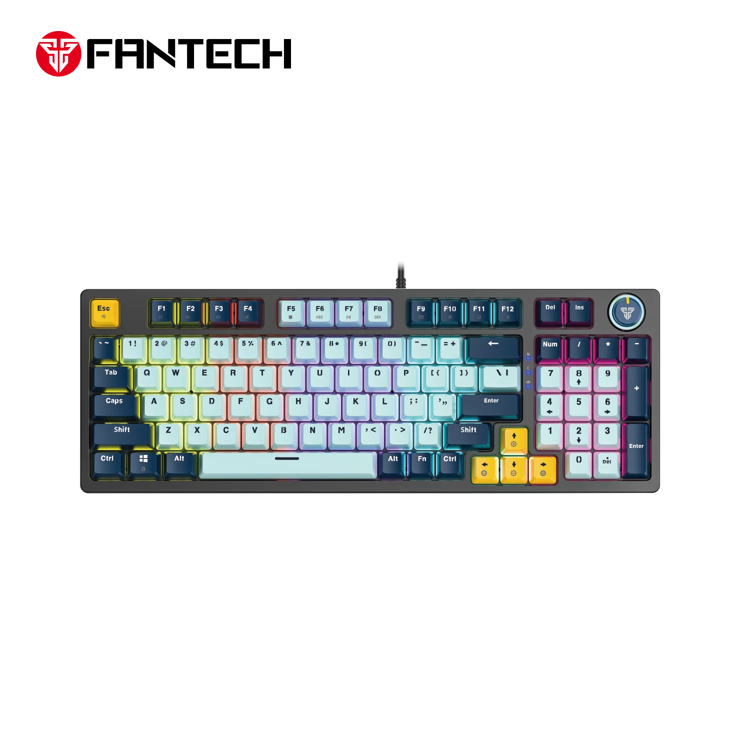 Fantech mk890v2 atom 96 rgb mechanical gaming keyboard mizu edition sky blue