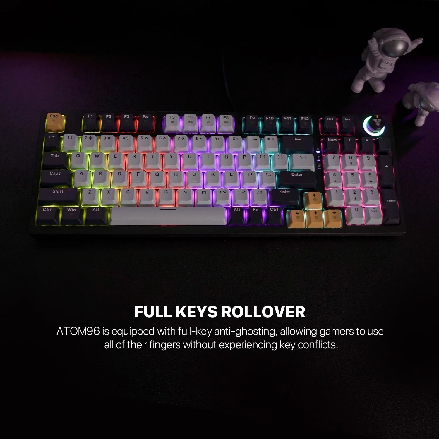Fantech mk890v2 atom 96 rgb mechanical gaming keyboard mizu edition sky blue