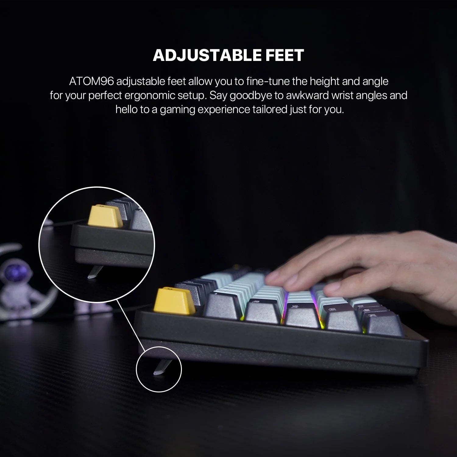 Fantech mk890v2 atom 96 rgb mechanical gaming keyboard mizu edition sky blue