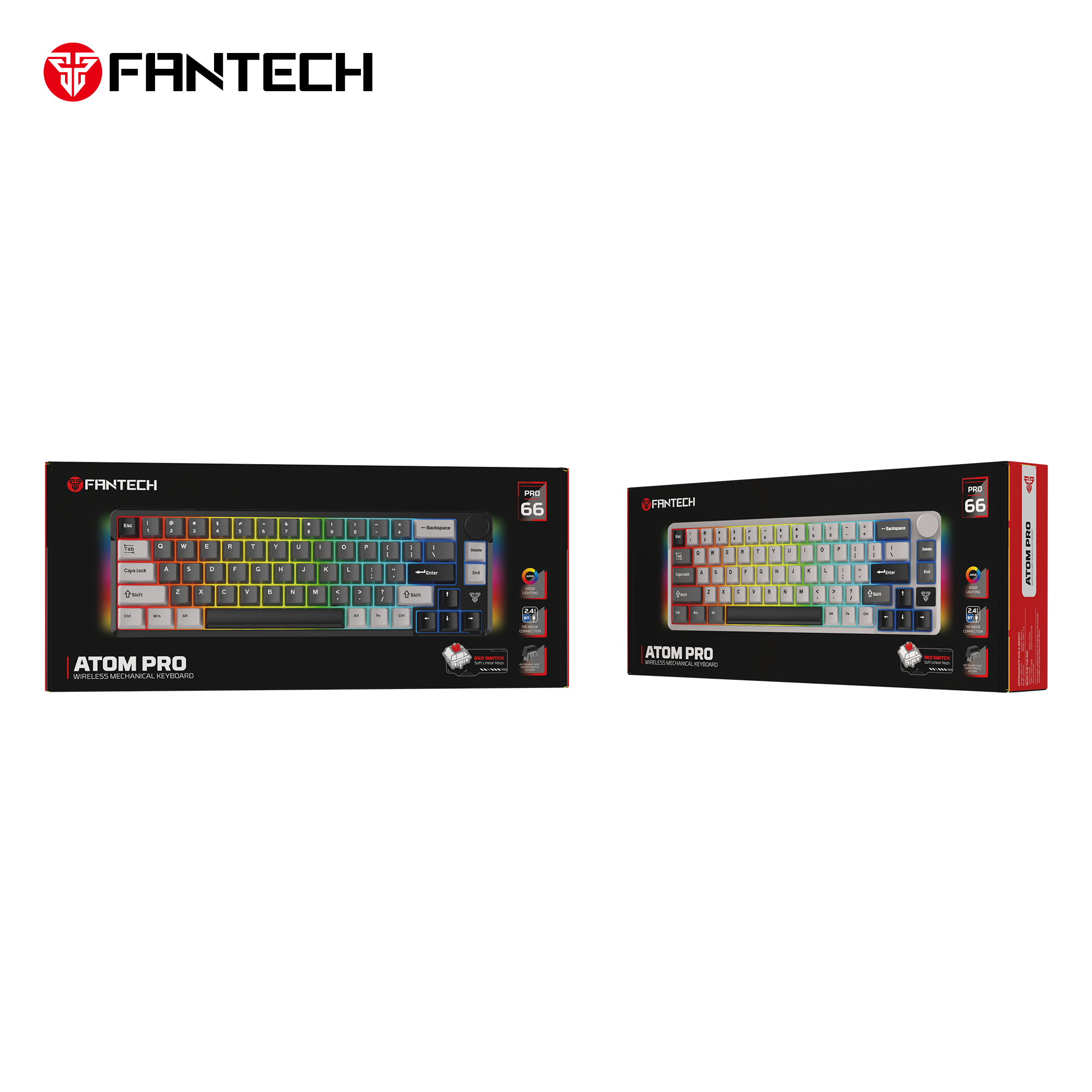 Fantech mk919 atom pro66 mechanical keyboard grey