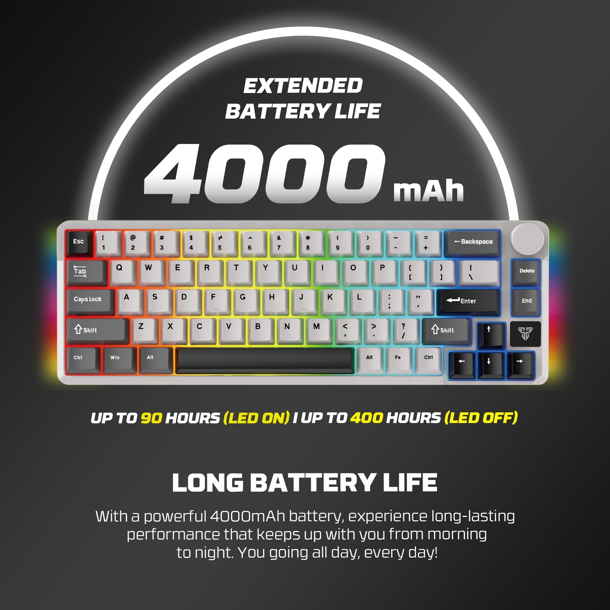 Fantech mk919 atom pro66 mechanical keyboard grey