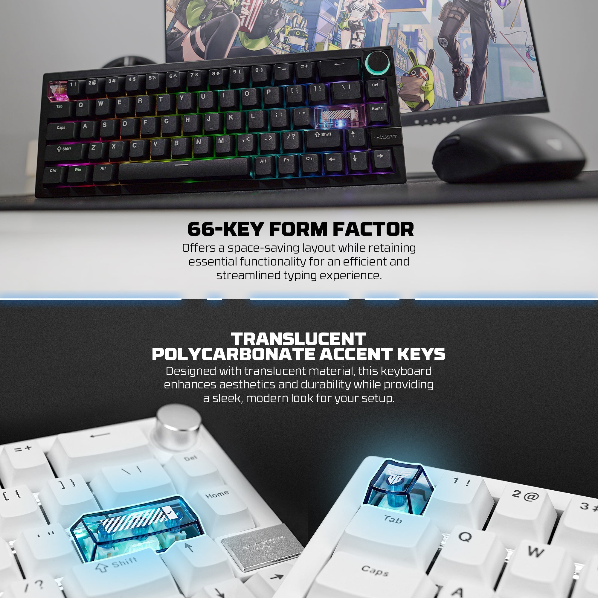 Fantech mk920 maxfit6 wireless mechanical gaming keyboard black