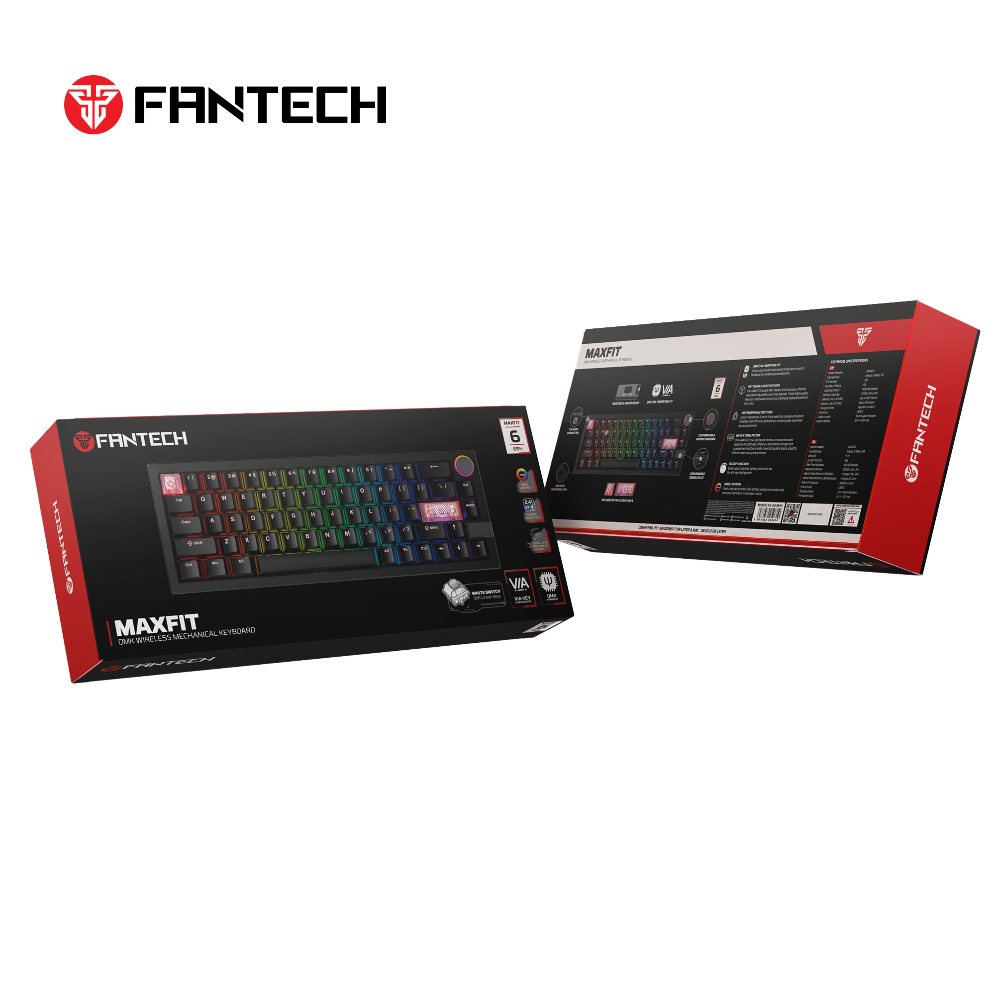 Fantech mk920 maxfit6 wireless mechanical gaming keyboard black