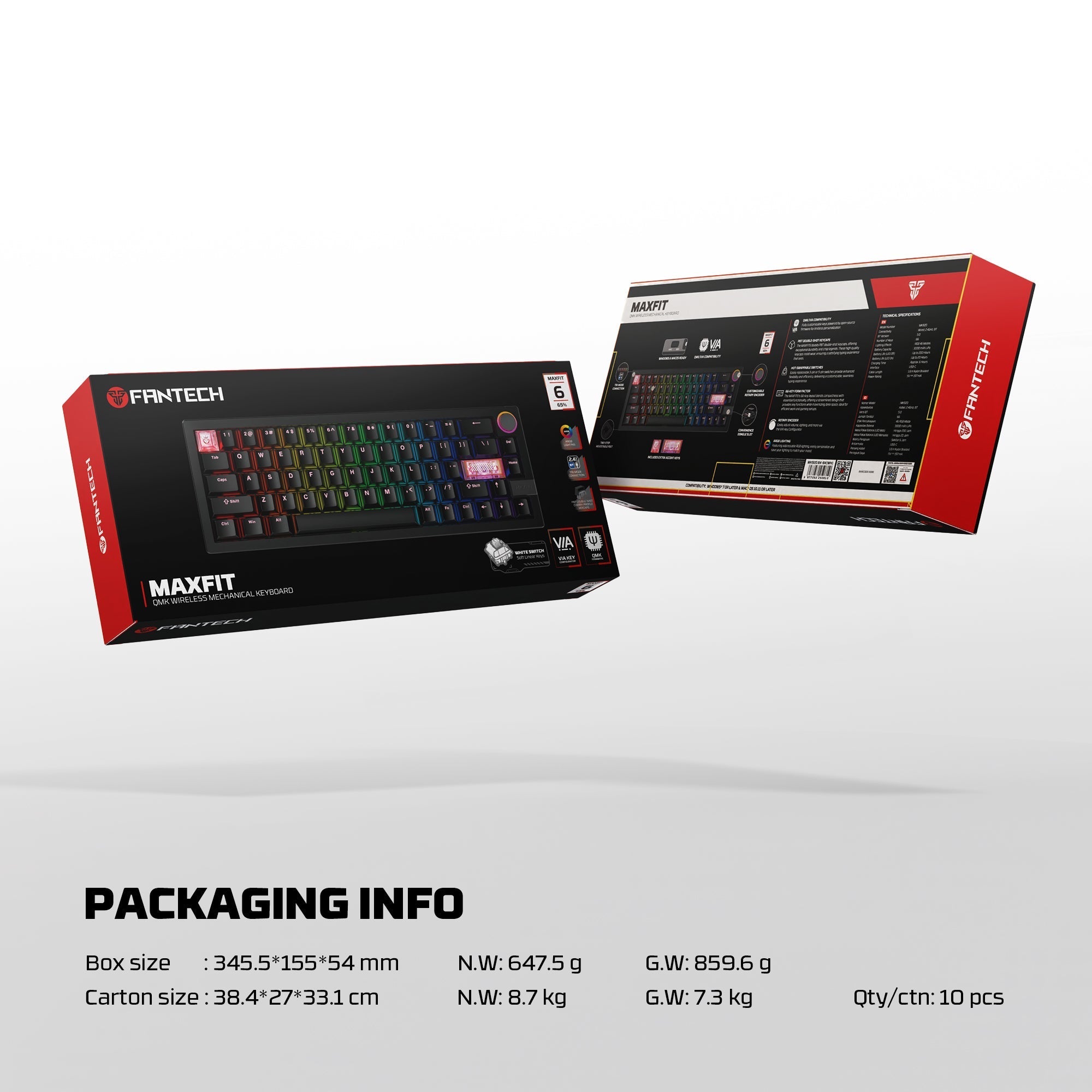 Fantech mk920 maxfit6 wireless mechanical gaming keyboard black