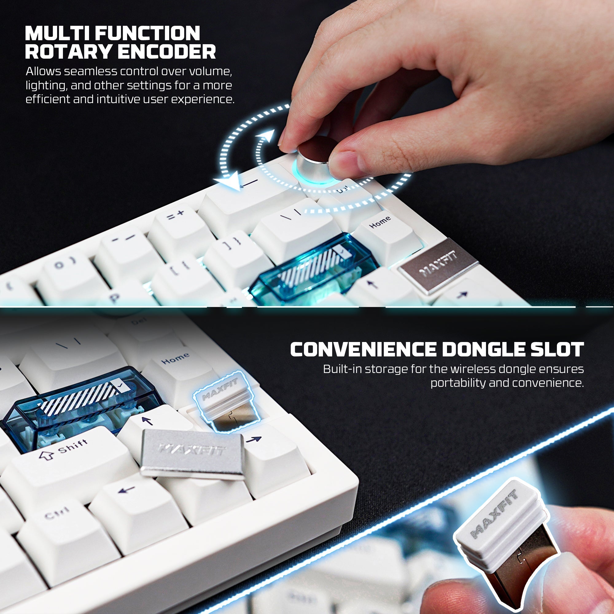 Fantech mk920 maxfit6 wireless mechanical gaming keyboard white
