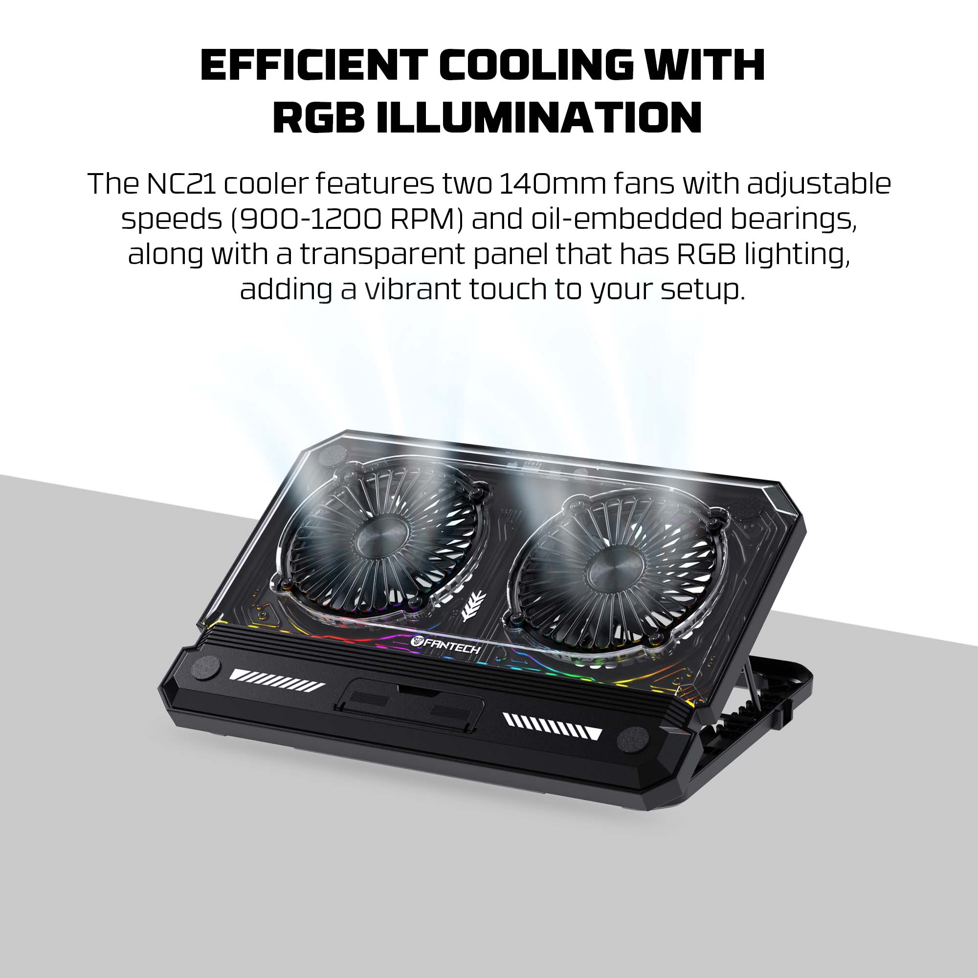 Fantech nc21 notebook cooler laptop cooling pad