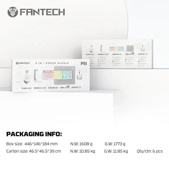 Fantech p51 power bundle gaming keyboard and mouse keyboard trays & platforms